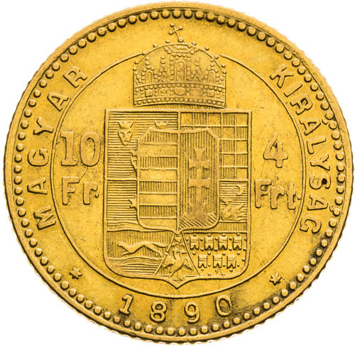 4 Gulden 1890 - back