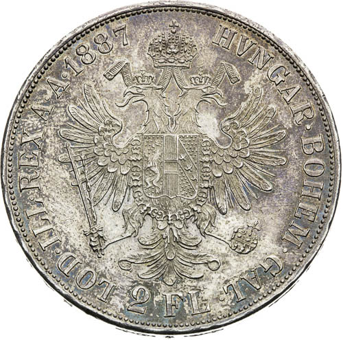 2 Gulden 1887 - back