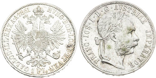 Gulden 1861, 1888 (2 pcs) - back