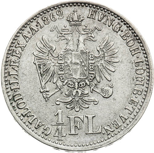 1/4 Gulden 1862 - back