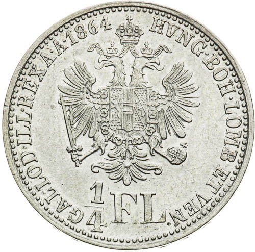 1/4 Gulden 1864 - back