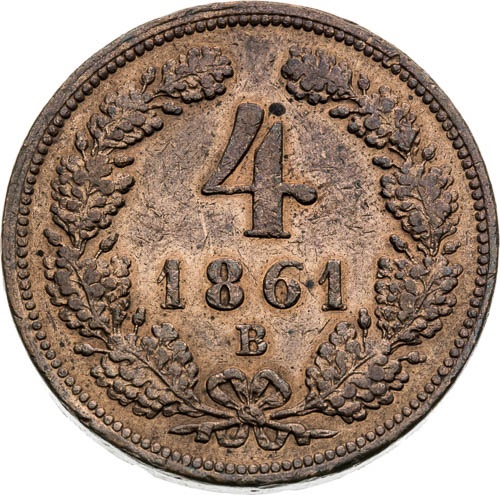4 Krejcar 1861 - revers