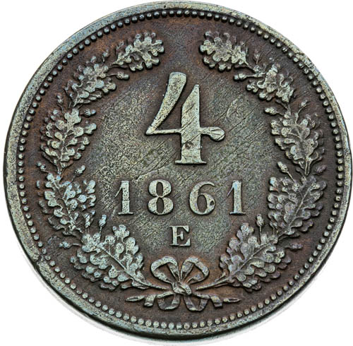 4 Krejcar 1861 - revers