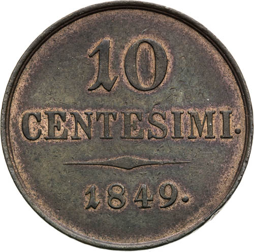 10 Centisimi 1849 - revers
