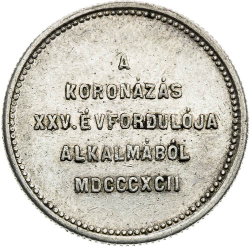Stříbrný žeton 1892 - revers