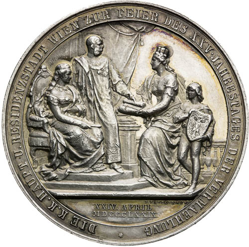 Stříbrná medaile 1879 - revers