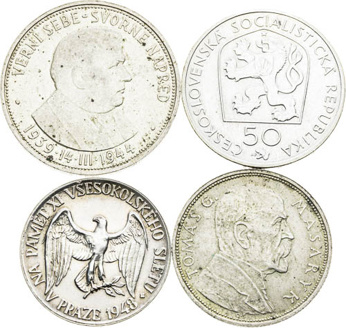 Stříbrné mince a medaile (4 ks) - avers