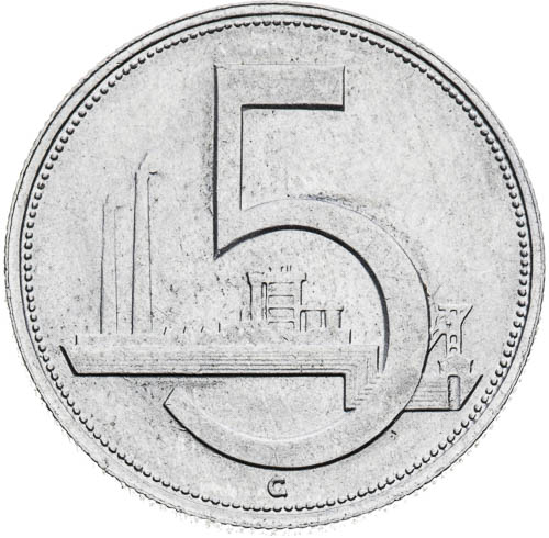 5 Koruna 1952 - back