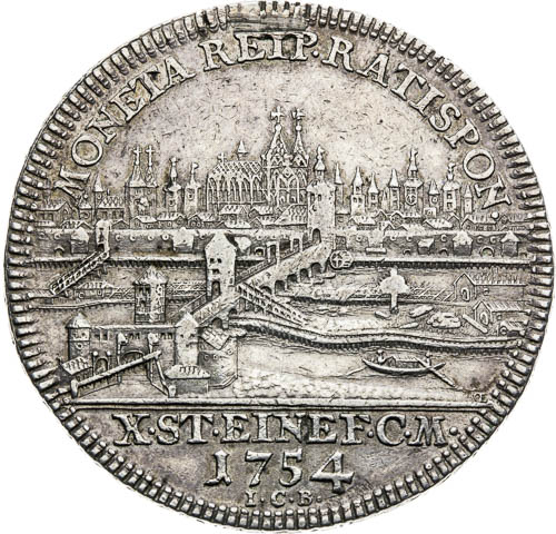 Konvenčný tolar 1754 - revers