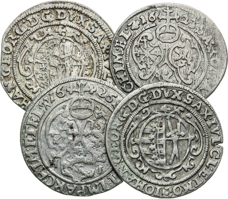 Groschen 1623, 1624, 1625, 1626 (4 ks) - front