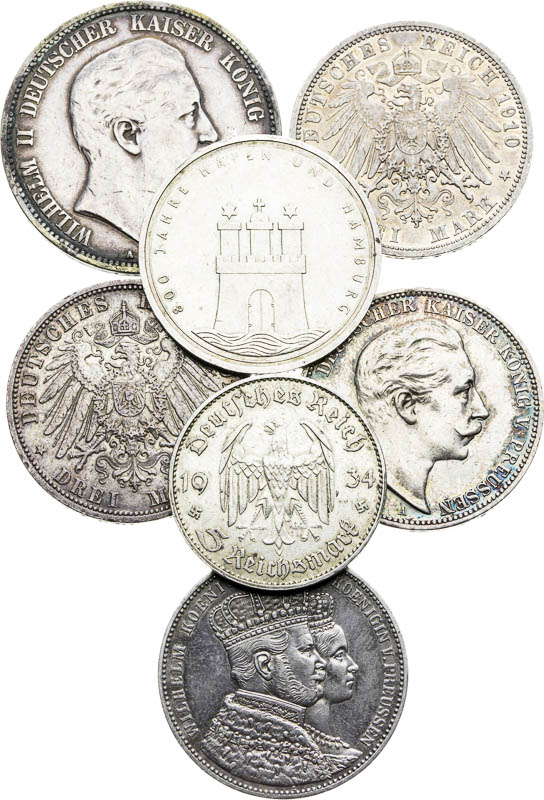Silver coins (7 pcs) - front