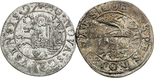 3 Krejcar 1578, 1597 (2 ks) - avers