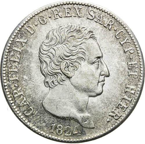 5 Lira 1824 - avers