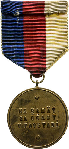 Pamětní medaile Řádu Slovenského národního povstání 1944 - revers