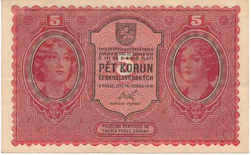 5 Koruna 1919 - front