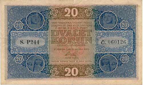 20 Kč 1919 - avers