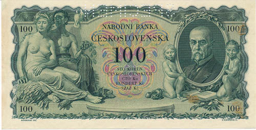 100 Koruna 1931 (perforated) - back