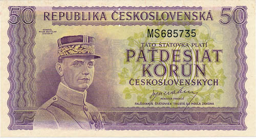 50 Koruna 1945 (perforated) - front