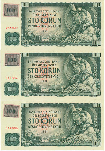 100 Kč/Kčs 1961 (5 pcs) - front