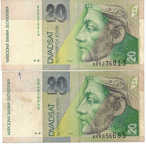20 Korun 1995 B (2 ks) - avers