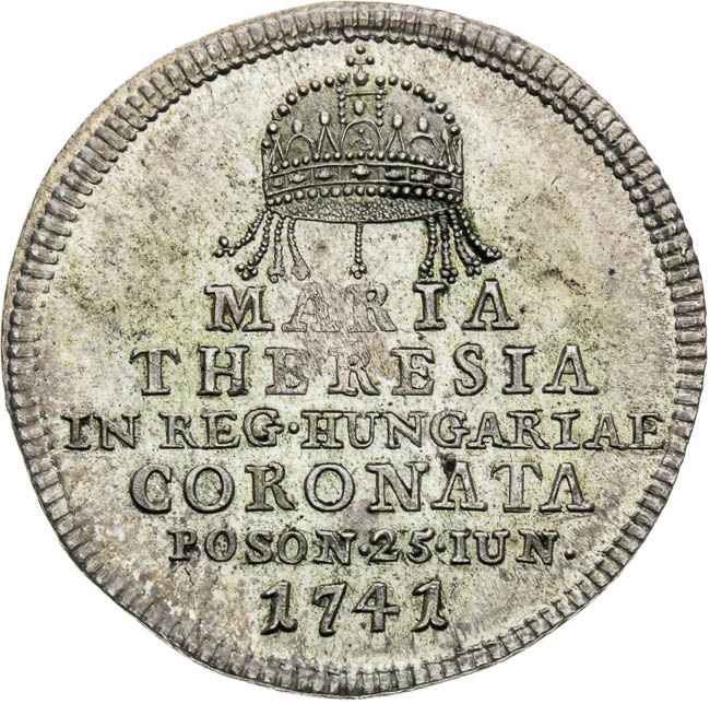 Stříbrný žeton 1741 - avers