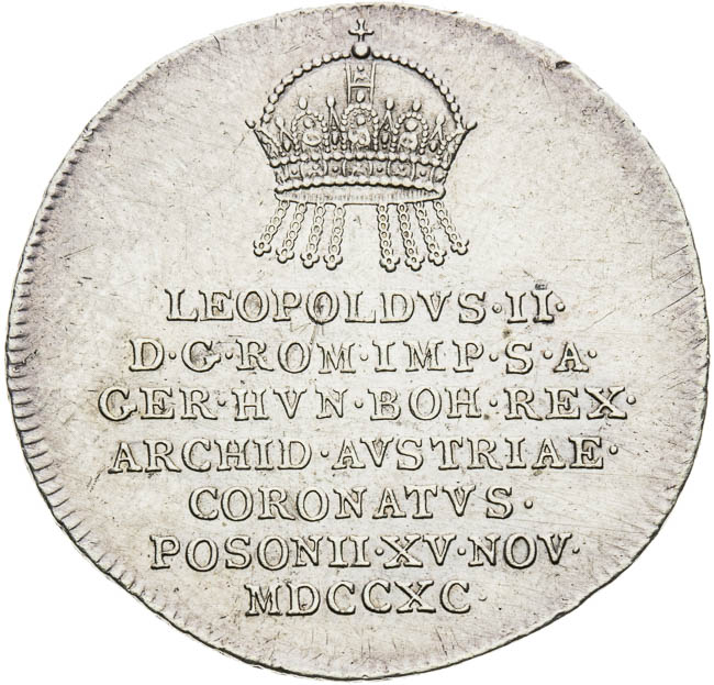 Stříbrný žetón 1790 - averz