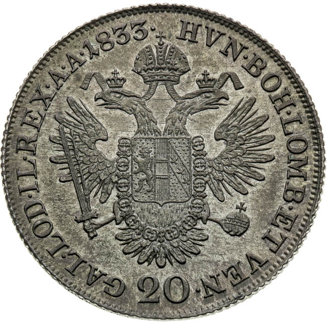 20 Grajciar 1833 - reverz