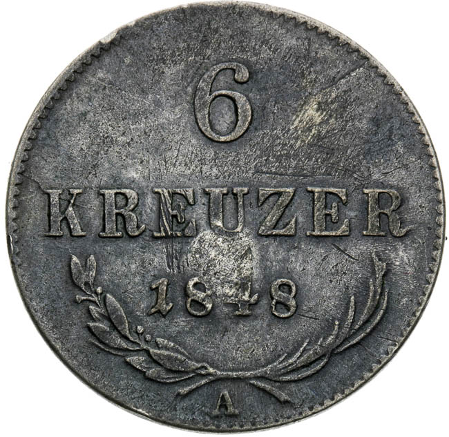 6 Kreutzer 1848 - back