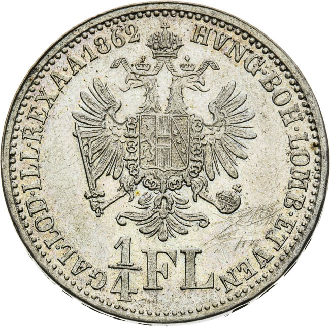 1/4 Gulden 1862 - back