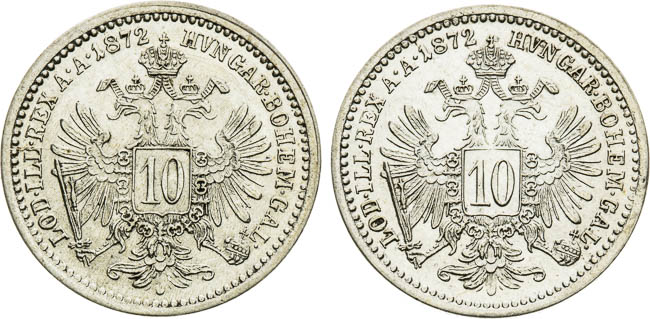 10 Kreutzer 1872 (2 pcs) - front