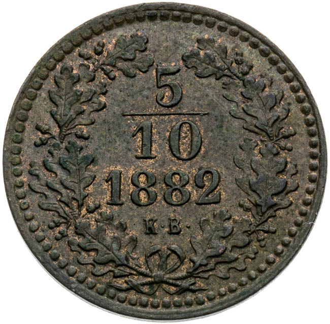 5/10 Kreutzer 1882 - back
