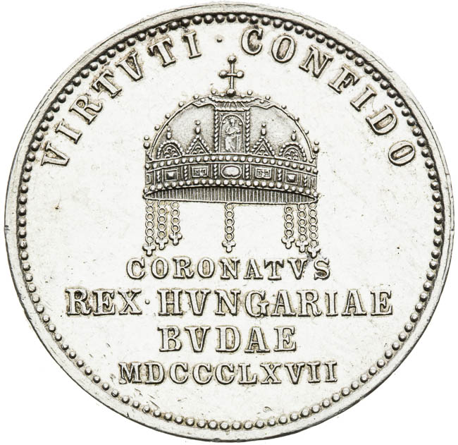 Stříbrný žeton 1867 - revers
