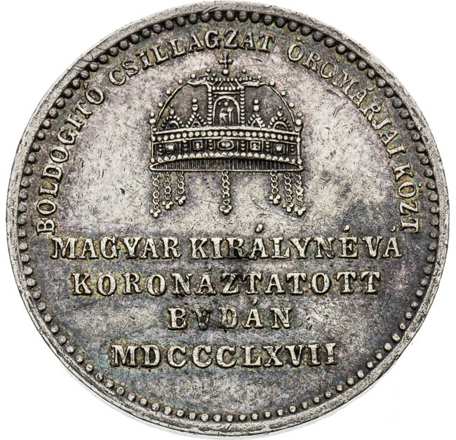 Strieborný žetón 1867 - reverz