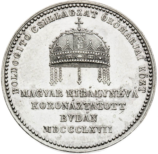 Strieborný žetón 1867 - reverz