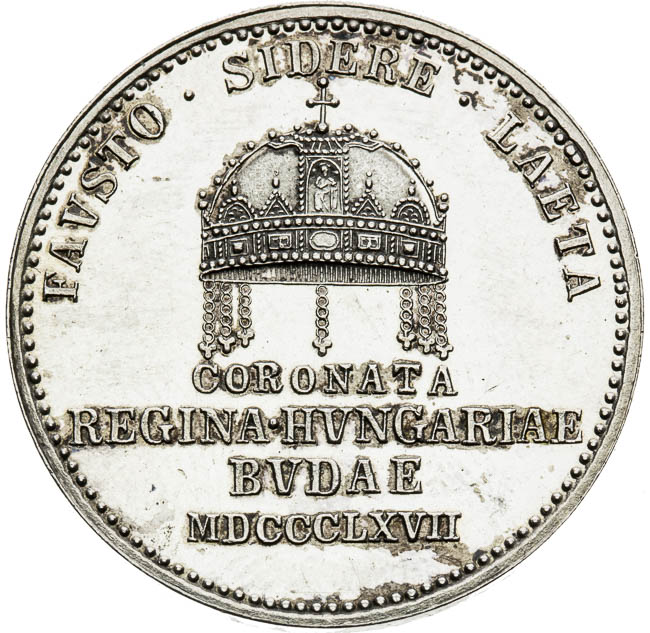 Strieborný žetón 1867 - reverz