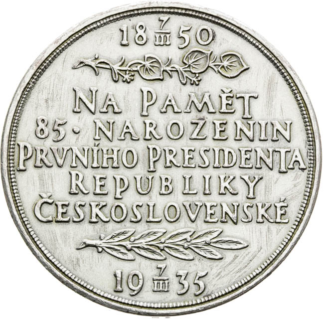 Stříbrná medaile 1935 - revers
