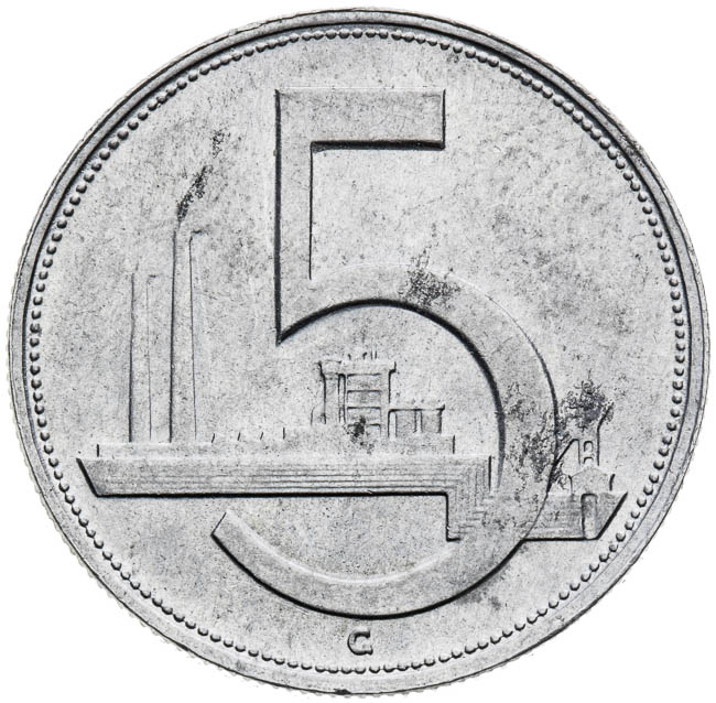 5 Kčs 1952 (zkušební ražba) - revers