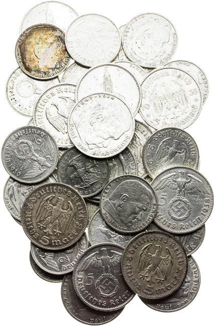 Silver coins (41 pcs) - front