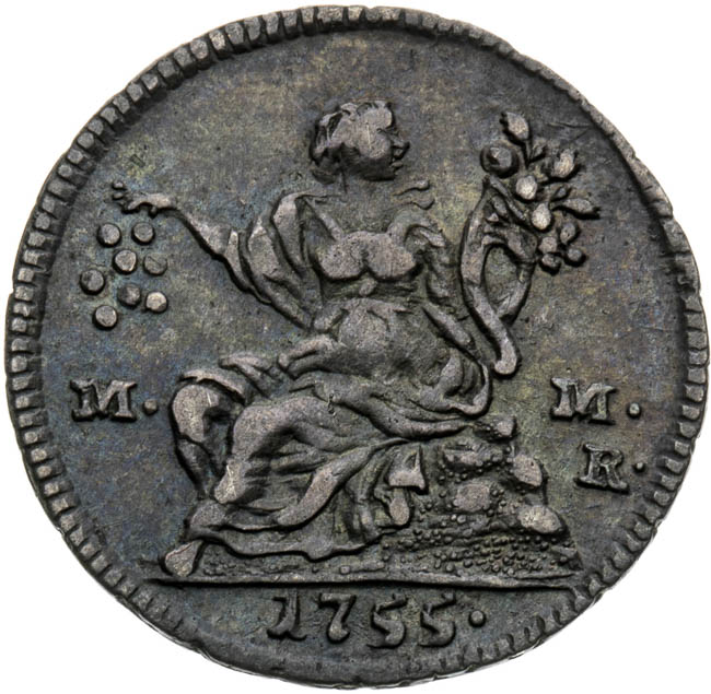 1/2 carlino 1755 - back