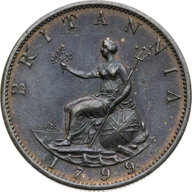 Half penny 1799 - back