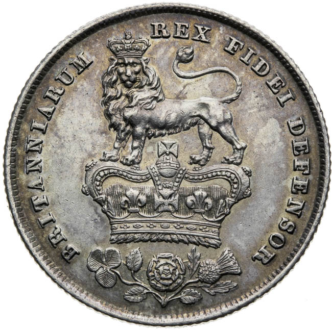 Shilling 1825 - back