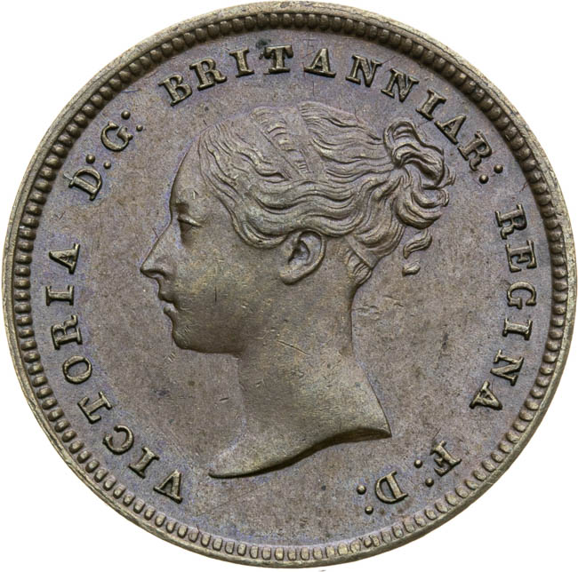 Half farthing 1844 - avers