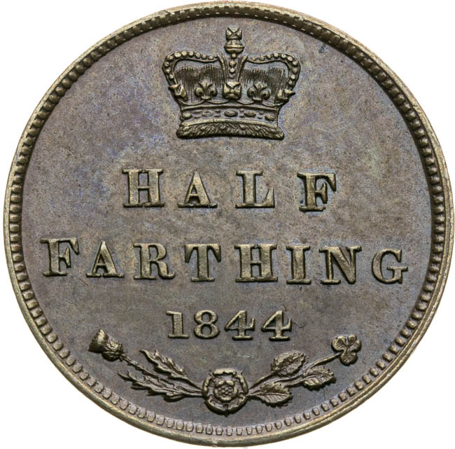 Half farthing 1844 - revers