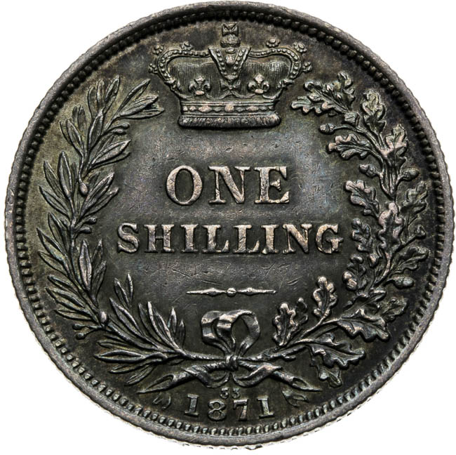 Shilling 1871 - back