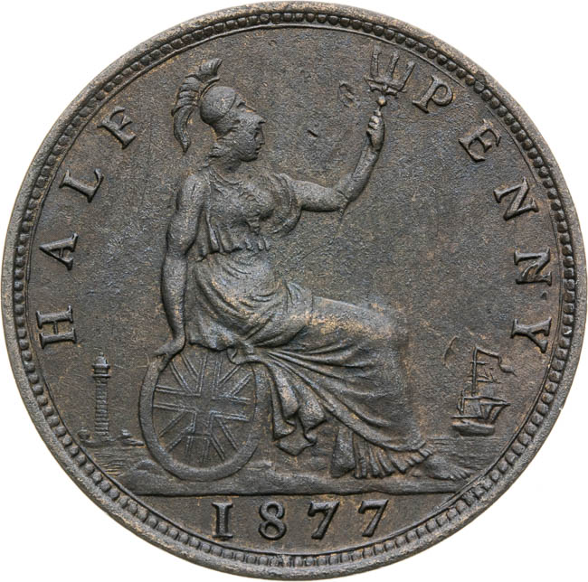 Half penny 1877 - back