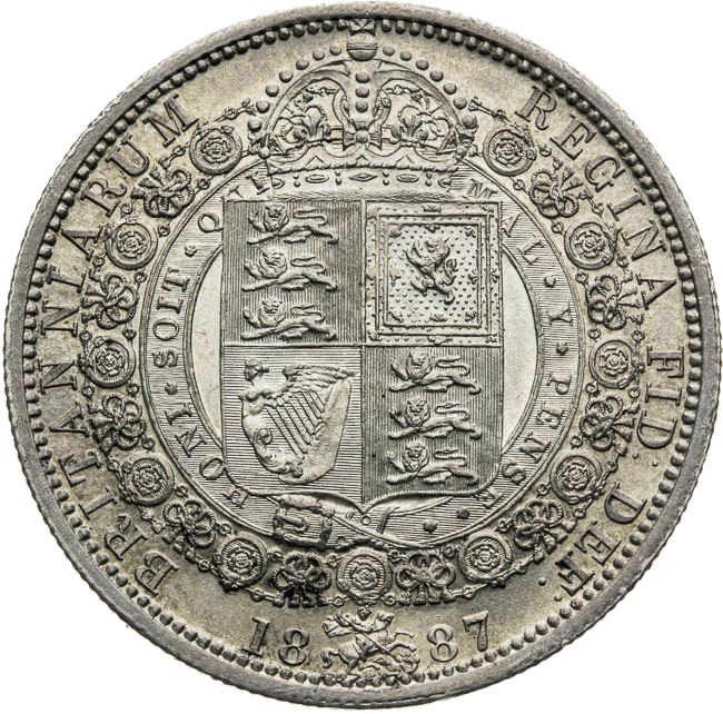 Half Crown 1887 - back