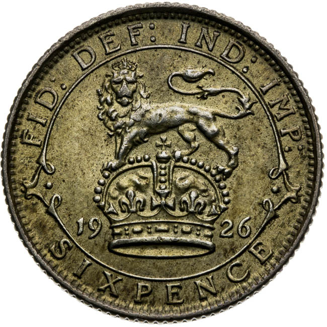 Sixpence 1926 - reverz