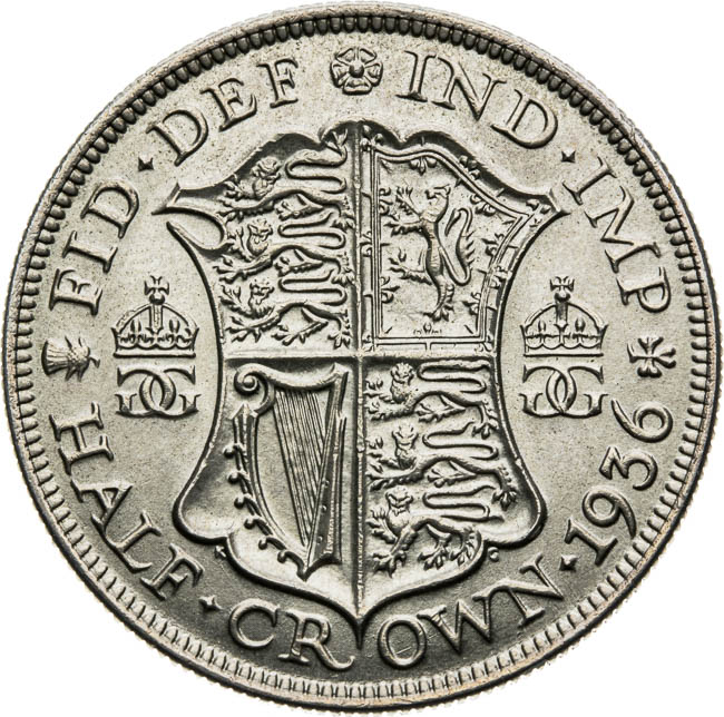 Half Crown 1936 - back