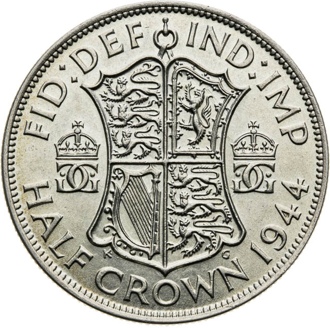 Half crown 1944 - back