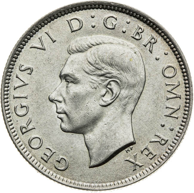 2 Shilling 1944 - front